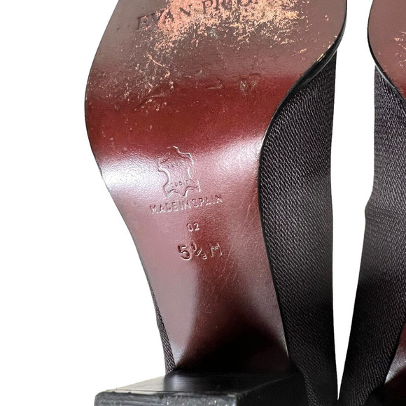 Evan Picone Heel Pump Textile Stacked Block Heel Deep Purple Women Size 5.5M - Picture 8 of 9